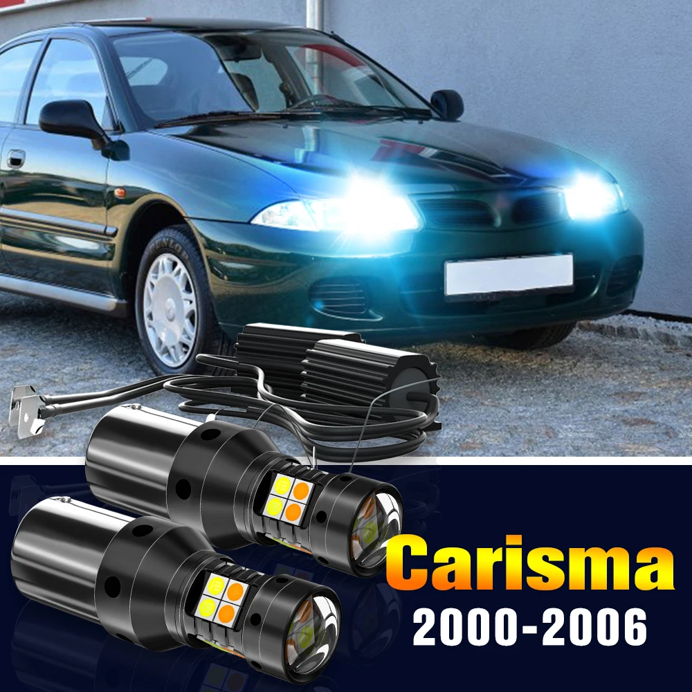 

2pcs LED Dual Mode Turn Signal+Daytime Running Light DRL Lamp For Mitsubishi Carisma 2000-2006 2001 2002 2003 2004 Accessories