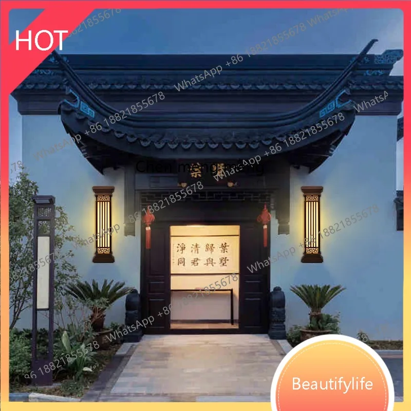 

Yuanting outdoor wall lamp villa hotel community real estate aisle courtyard gate outdoor Chinese imitation marble wall lamp
