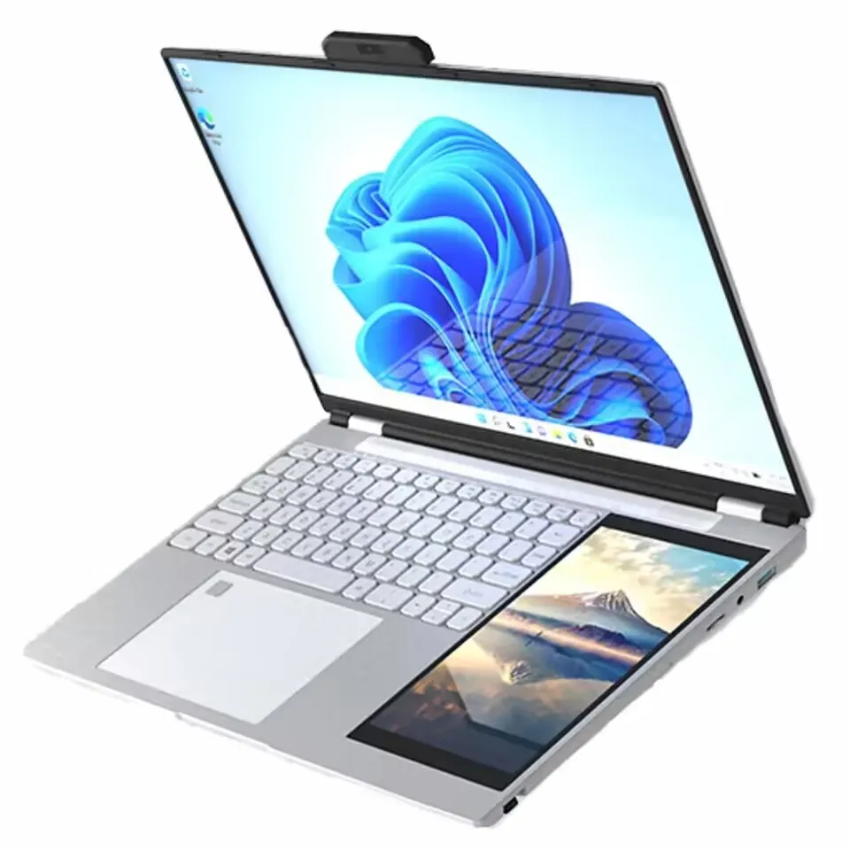 New 15.6 Inch+7 Inch LCD Dual Screen Laptop Computer Core N95 Laptop DDR4 16GB Touch Screen Laptop