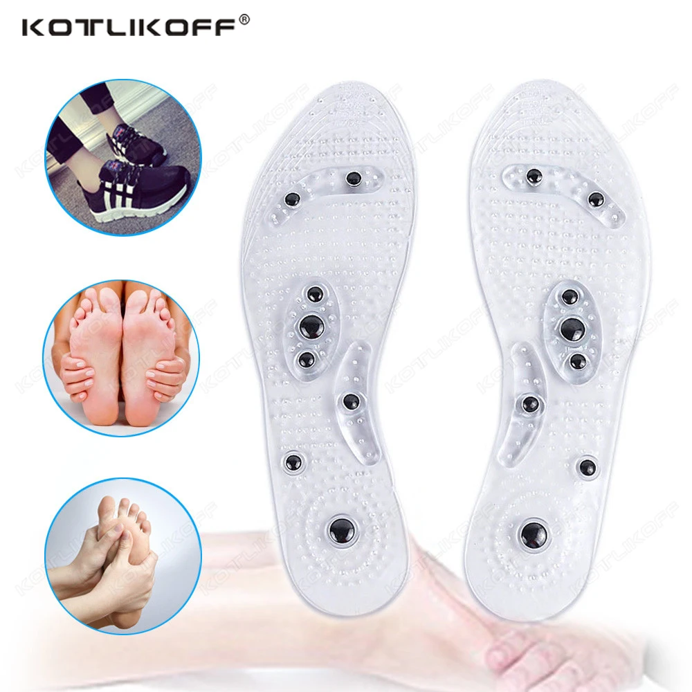 16 Magnets Magnetic Massage Insole Transparent Massage Foot Weight Loss Slimming Insole Health Care Shoe Pad Sole Unisex 1 Pairs