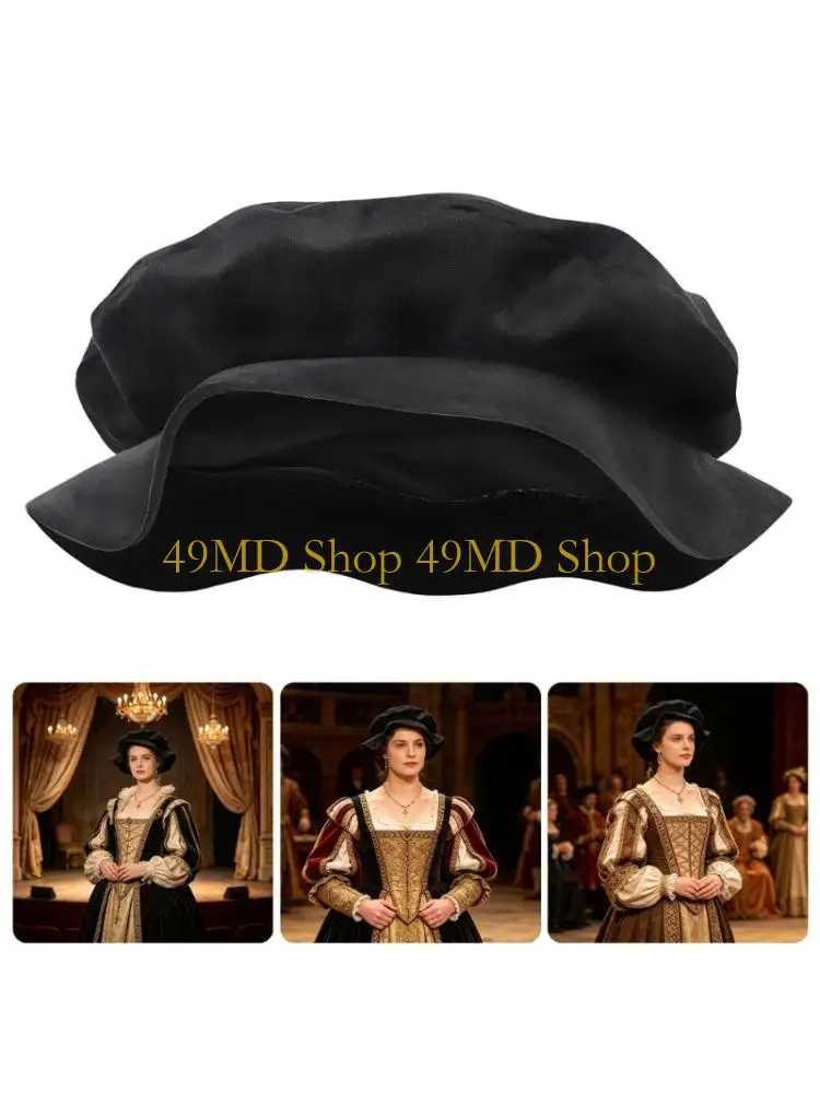 49MD Hat Comfortable Medieval Flat Cap For Theatrical