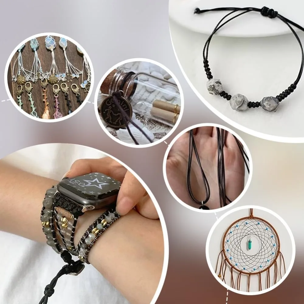 175 ياردة 1 مللي متر مشمع القطن الحبل البني مشمع سلسلة الشمع الموضوع الديكور الحبل ل سوار قلادة صنع المجوهرات الحرفية سلسلة عدة