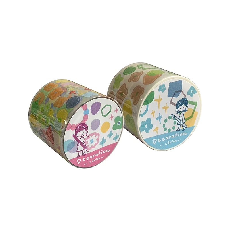 Washi PET Basic Color Block Sticker Roll Bottom Notebook Arrangement Embellishment