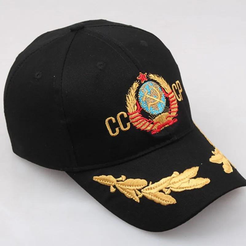 Wholesale High Quality 3D Embroidery CCCP USSR Russian Style Baseball Cap Unisex Black Red Cotton Snapback Dad Hats Trucker Caps