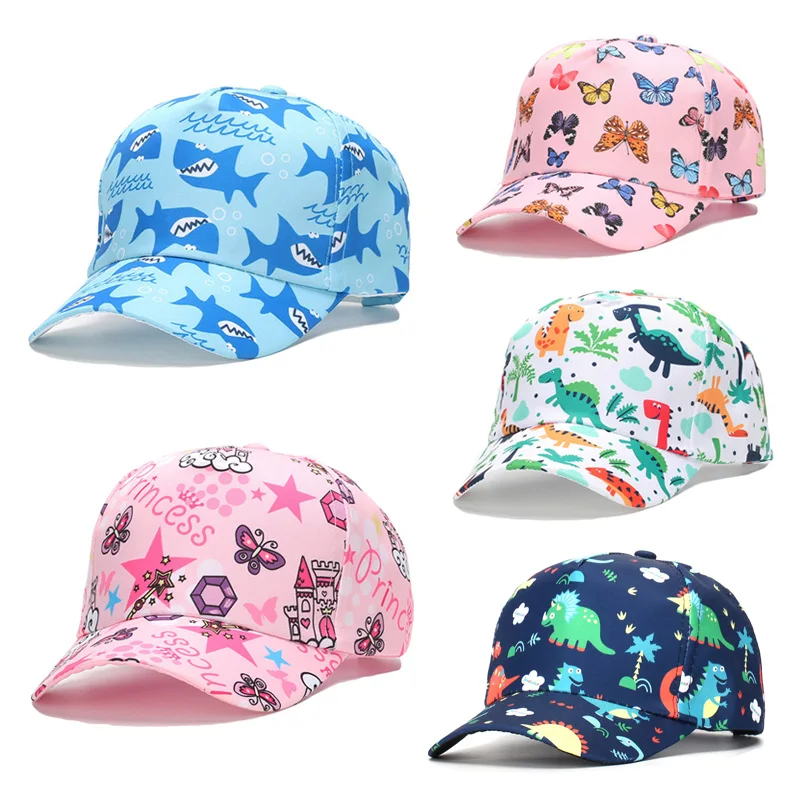 

Summer Kids Sun Hat Dinosaur Cartoon Children Baseball Cap for Boys Girls Outdoor Beach Child Summer Cap Kids Accessories 3-8Y