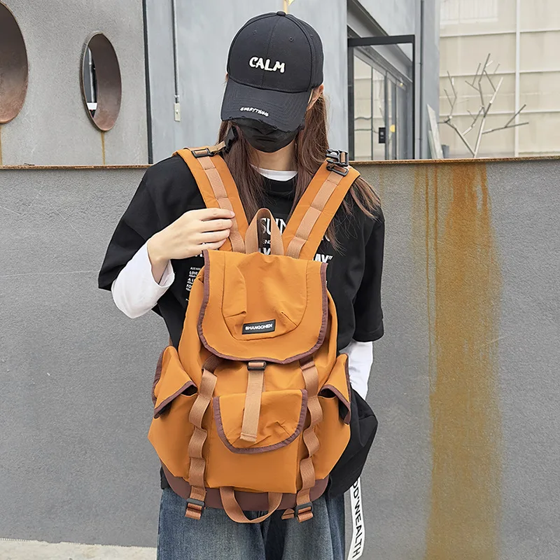 

Unisex Neutral Waterproof Mountaineering Backpack Unique Trend Design Youth Outdoor Hiking Travel School Backpack