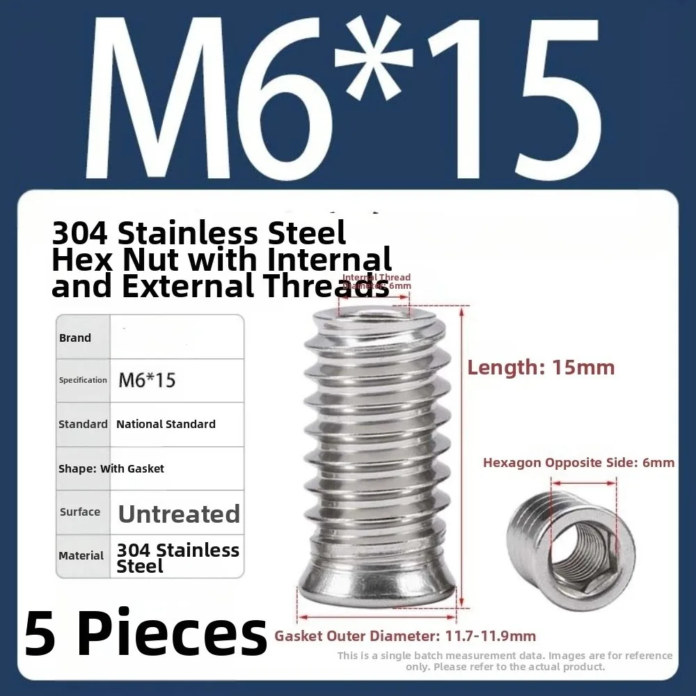 Stainless Steel Insert Nuts Tapered Design Hex Socket Drive Hex Socket Insert Nuts M3 M4 M5 M6 M8 Wood Insert Nuts