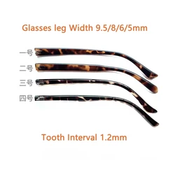 1 Pair Tortoiseshell Glasses Leg Double Tooth Concave Convex Flat Various Widths Myopia Eyeglasses Replacement Accessories