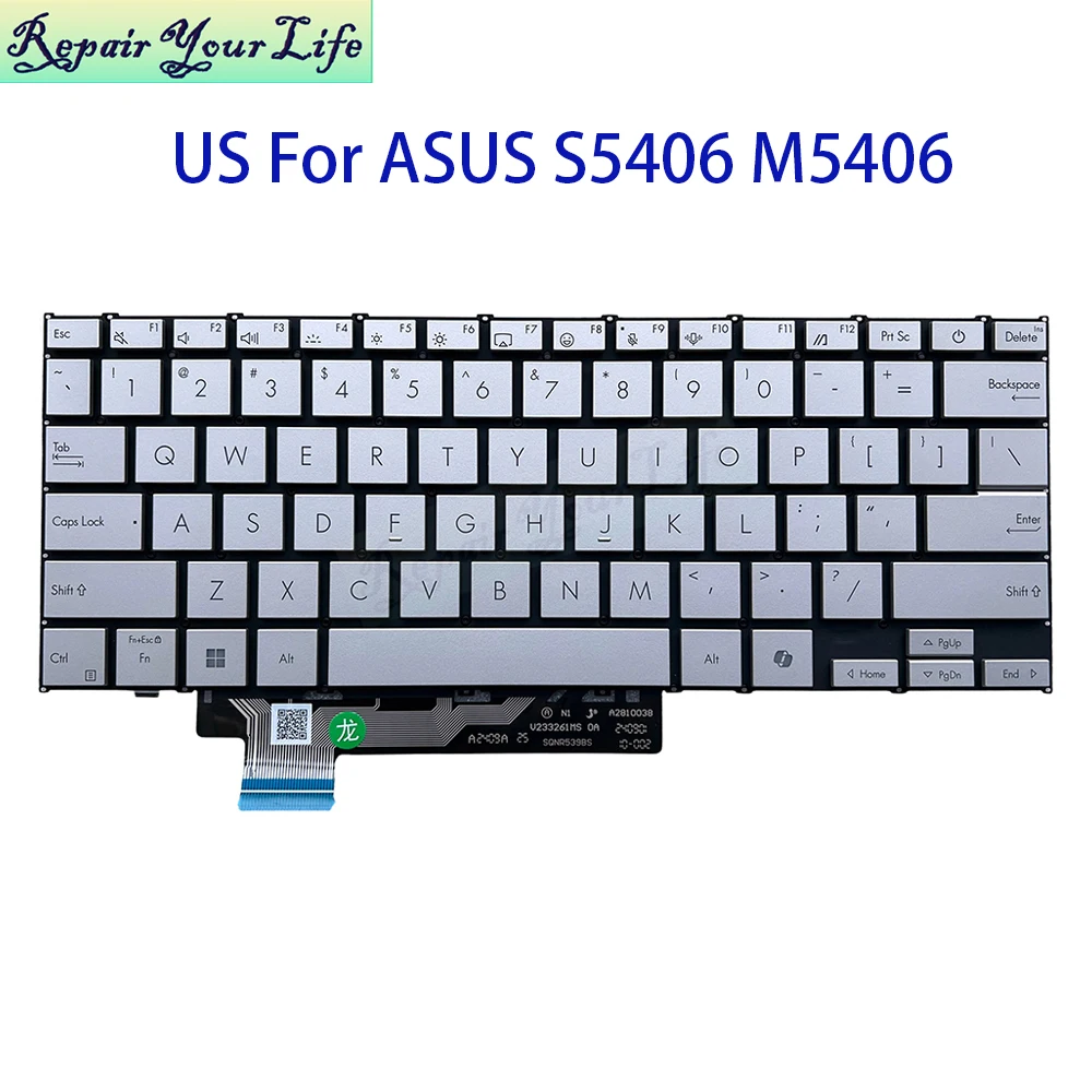 US RGB Colorful Backlight Keyboard For Asus Vivobook S 14 OLED S5406 M5406 S5406SA S5406UA USA English AI Keycap Backlit Teclado
