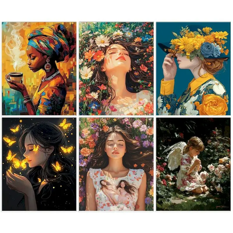 

GATYZTORY Painting By Number For Adults Figure Handpainted Crafts Picture By Number Girl Drawing On Canvas Home DIY Gift