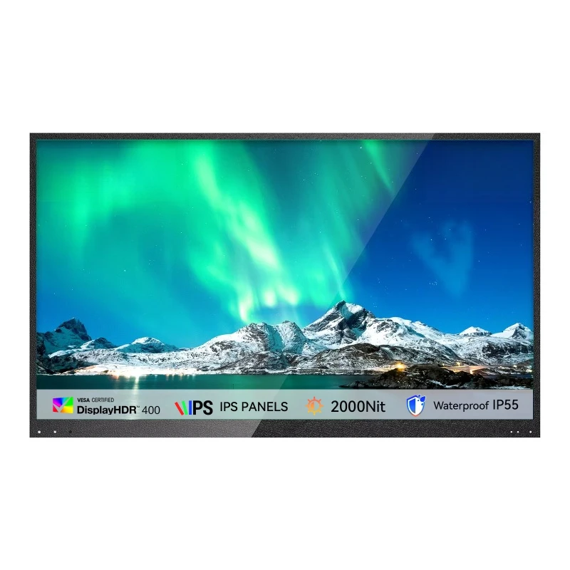 55 Inch Outdoor TV Sun Readable Digital Smart TV 4K Waterproof Television with Voice Assistant Remote