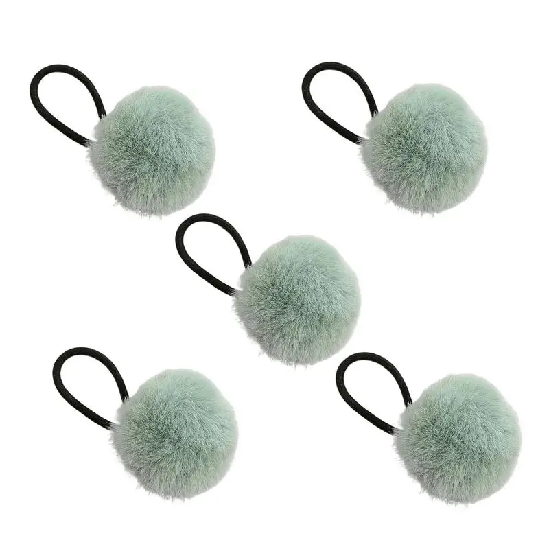 Girls Hair Ties Women's Pompom Colorful Hair Ties Chic Furry Ball Hair Ties Fashionable Hair Ring Ties For Dating Schools