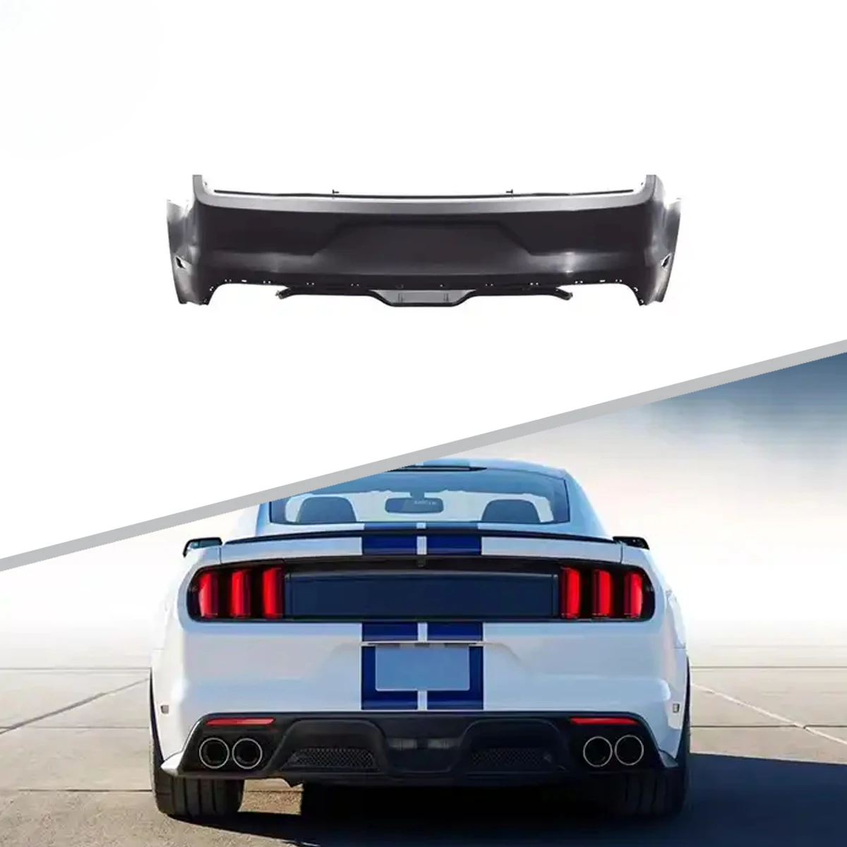 

Premium PP Material Car Body Accessories Rear Bumper For Mustang 2015-2021