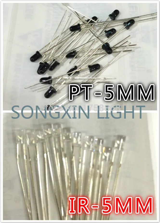 50PCS 5mm Infrared IR LED + 50PCS 5mm LED Infrared Receiver IR Led Diodes IR+PT 940NM 100 pairs 100PCS/LOT