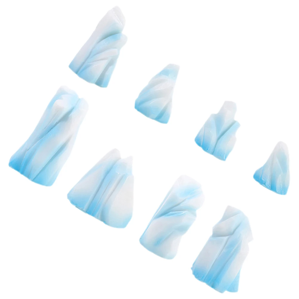 

8 pcs Iceberg Ornaments Mini Floeberg Decorative Resin Figurines Christmas Aquarium Home Tabletop Pet Supplies