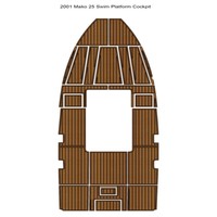 2001 Mako 25 Swim Platform Cockpit Boat EVA Faux Foam Teak Deck Mat Floor Pad SeaDek MarineMat Gatorstep Style Self Adhesive
