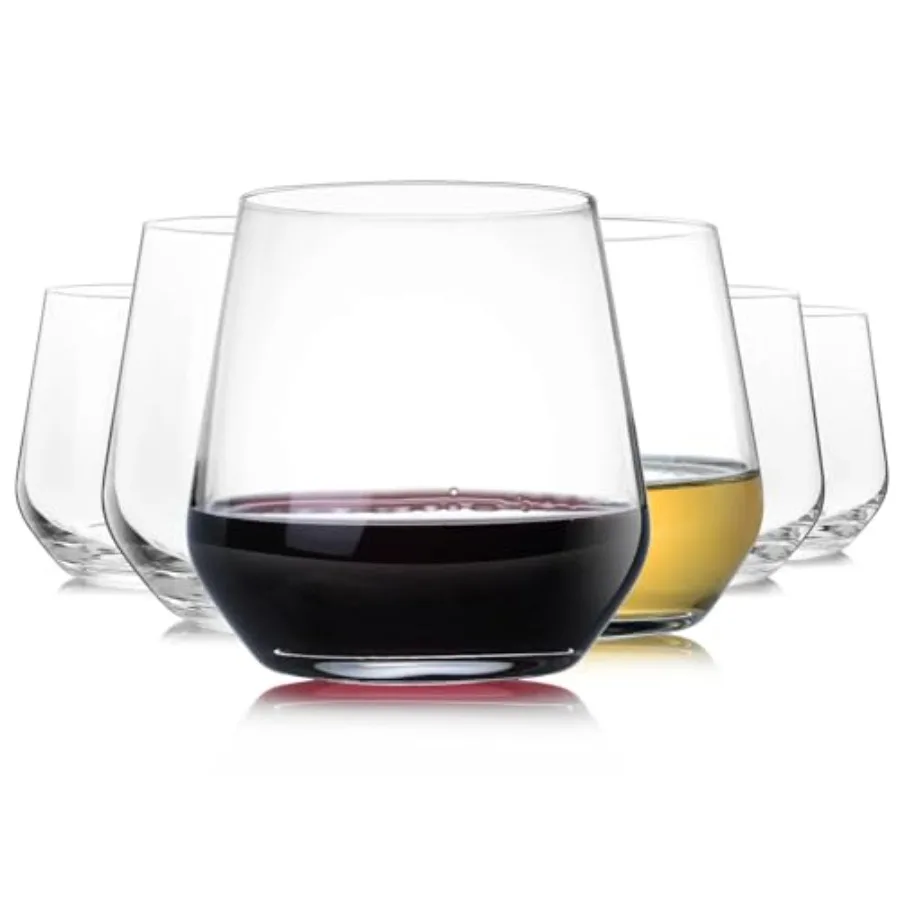 

Steml Wine Glasses Set of 6, Hand Blown Premium Crystal Square Red White Wine Glass - Gifts for Women, Men, Wedding, Anniversar