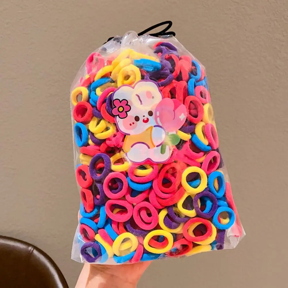 

100 шт., коричневый, черный набор повязок на голову, милый мини-корейский карамельный цвет, веревка для волос, резинка для волос на палец, без вреда, кольцо для волос, аксессуар для волос для девочек