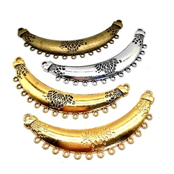 Retro 3 pcs Connector charms metal Moon bend shape 4 color fit DIY necklace bracelet charms