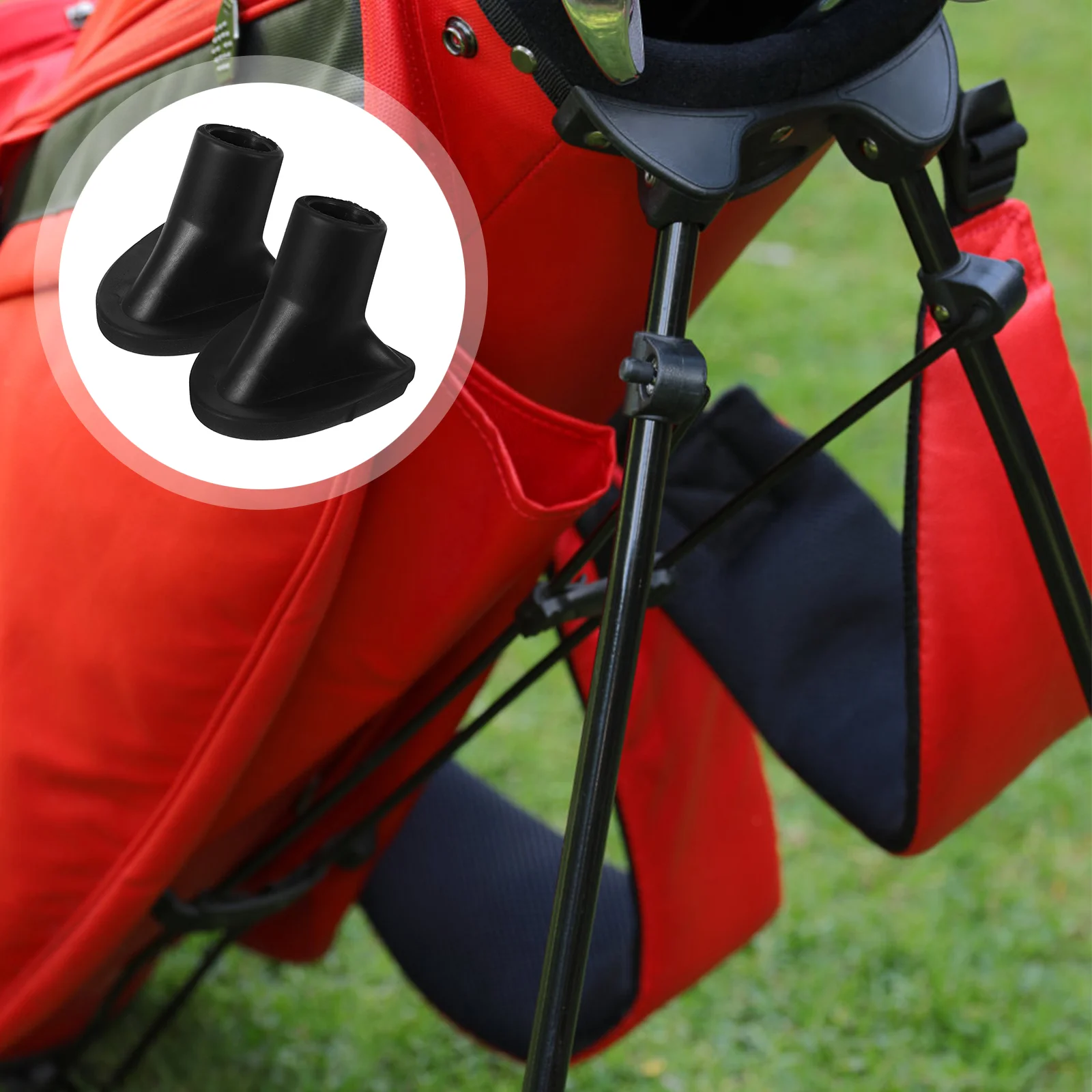 2 Pcs Bag Rubber Feet Multi-function Stoppers Golf Coasters Balls Stand Bags Golfing Supplies Replaceable Tool Household Small