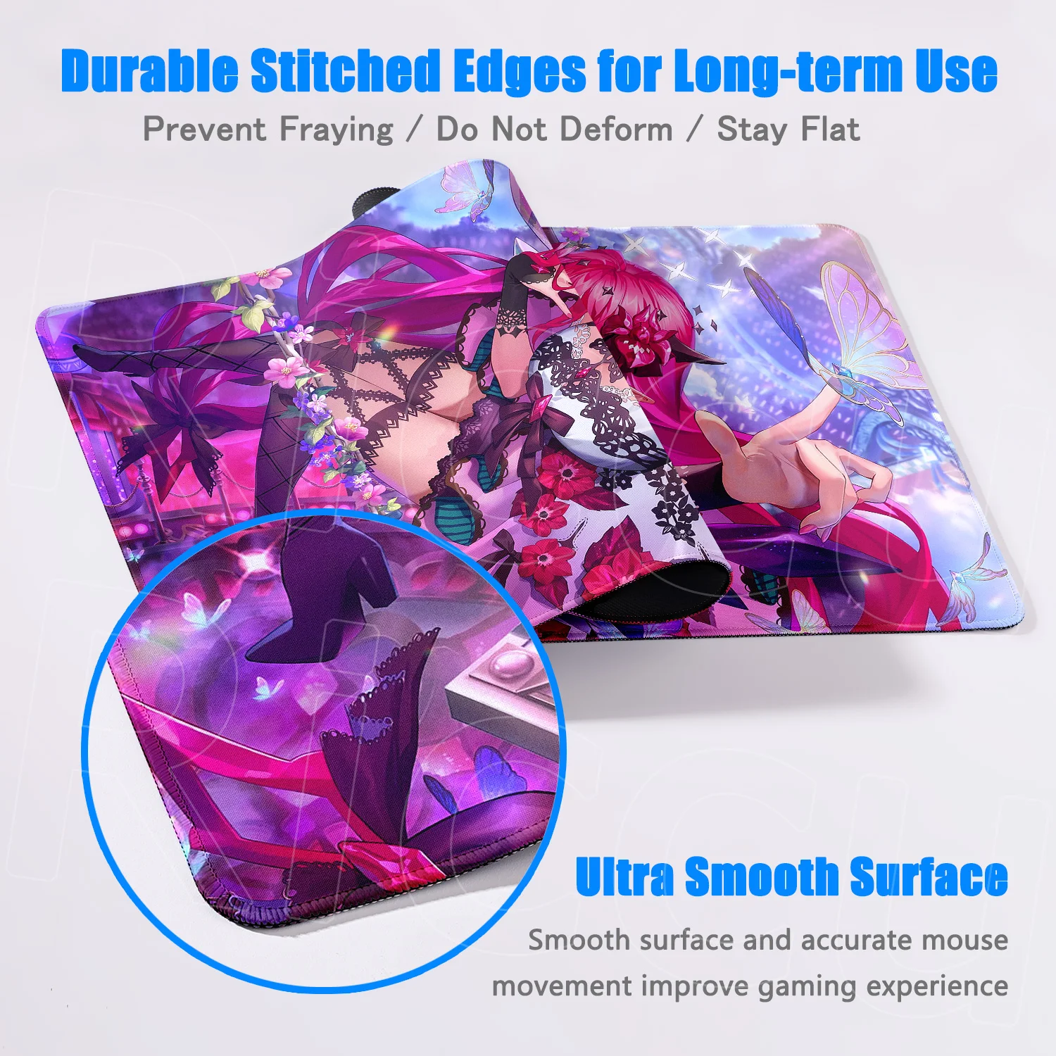E-sports Gamer Keyboard Desk Rug Large Laptop Keyboard Mat Hololive Kawaii Girl Irys Anime Mousepad Non-slip Rubber Base Mauspad view 4