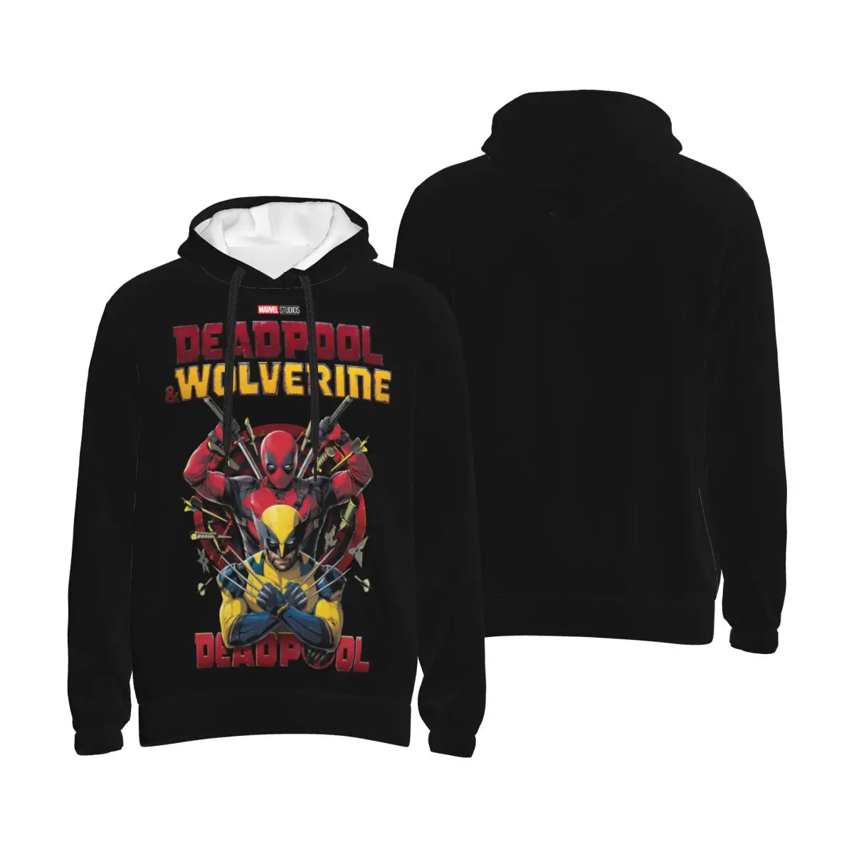 Deadpool & Wolverine Hoodie For Men Women Pullover Long Sleeve Sweatshirts Drawstring Hooded Shirt with Kanga Pocket