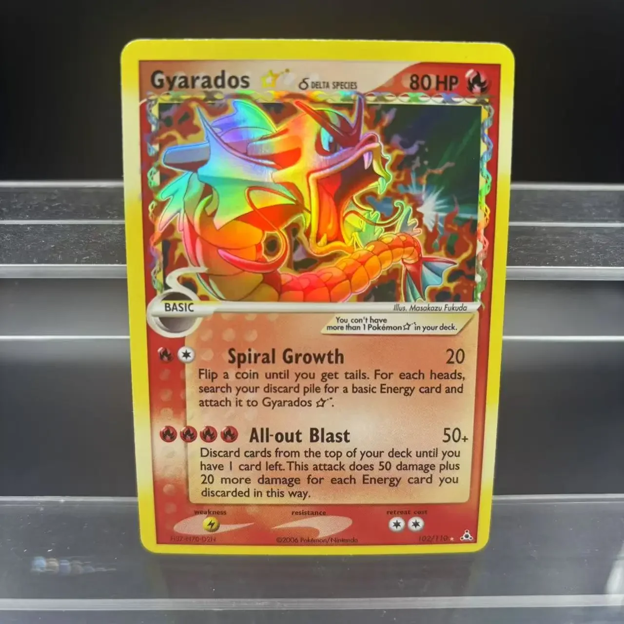 การ์ดสะสม PTCG DIY ปี 2006 GOLD STAR CHARIZARD MEW Gyarados การ์ดเดี่ยวทำเอง เกมคลาสสิก การ์ดอนิเมะ ของขวัญ ของเล่น