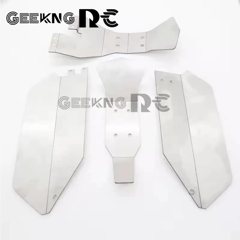 

1 Set Stainless Steel Metal Bumper Chassis Armor Protection Skid Plate For 1/10 RC Car Slash 4x4 dead mouse 727