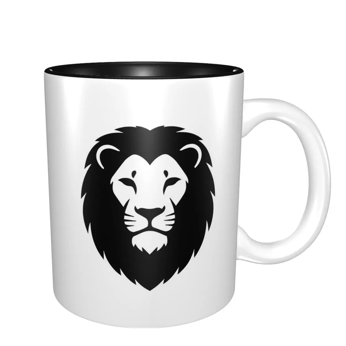 Lion Head Facing Forward Mug Funny Ceramic Coffee Cups Tea Mugs Milk Cup Drinkware Gifts for Woman Man