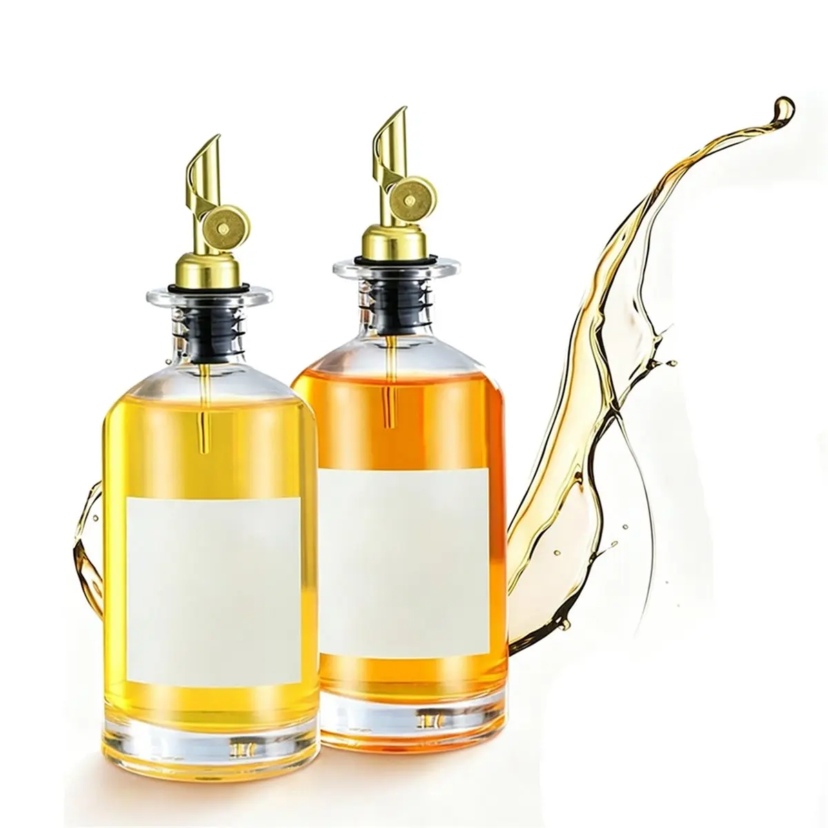 2026 New 2 Pcs 350 ML Premium Olive Oil Dispenser Bottles for Kitchen with Pourer, Elegant Olive Oil Bottle, Sprayers for Cookin