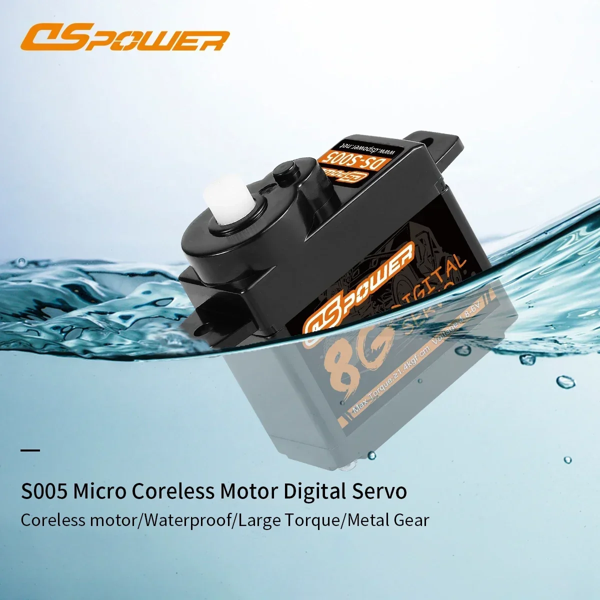 DSpower 8g Waterproof Micro Servo Coreless Motor Low Profile Brushless Digital Servo for RC Car Airplane Helicopter Robot Wltoys