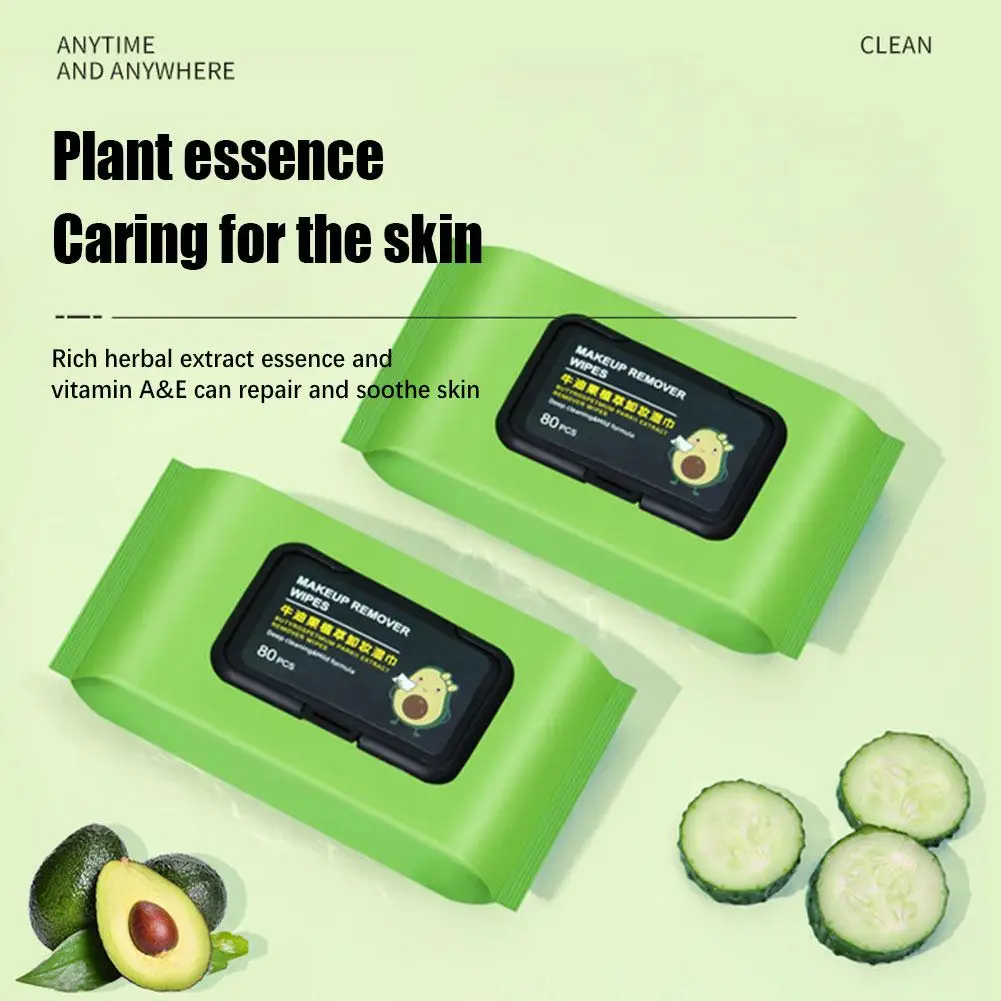 12-80 pezzi salviette struccanti avocado salviette umidificate usa e getta delicate non irritanti strumenti struccanti