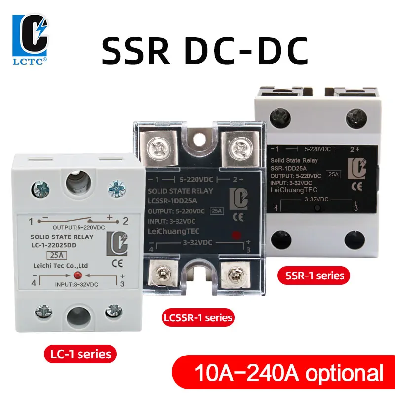 

Solid state relay SSR 10DD 25DD 40DD 60DD 80DD 100DD 120DD 200DD 240DD DC control DC SSR 5VDC 12VDC 24VDC 60VDC 220VDC