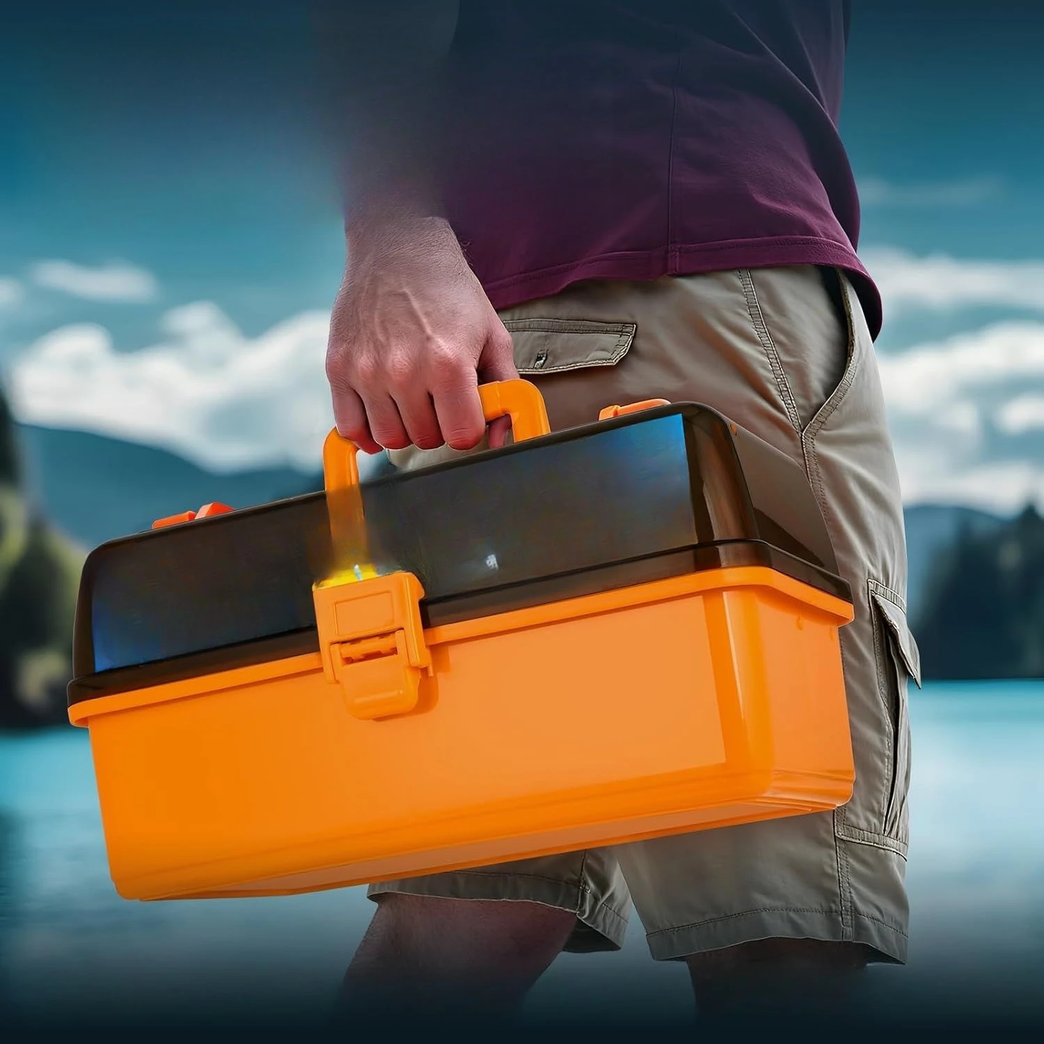 Bait Large 4-layer outdoor fishing set with fishing gear tool box