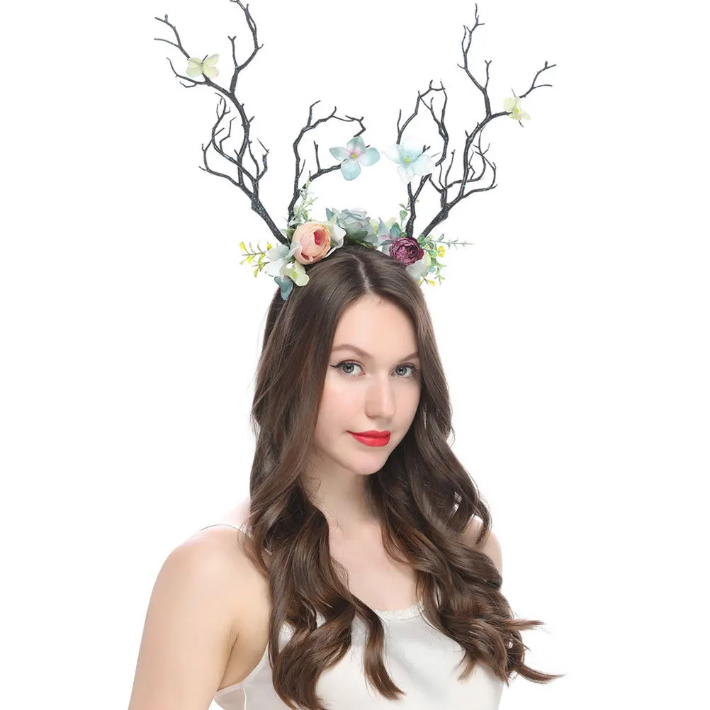 

Christmas Headband with Realistic Tree Branch Detail Attention-Grabbing Holiday Costume Favor Xmas Headdress Antler Hairband