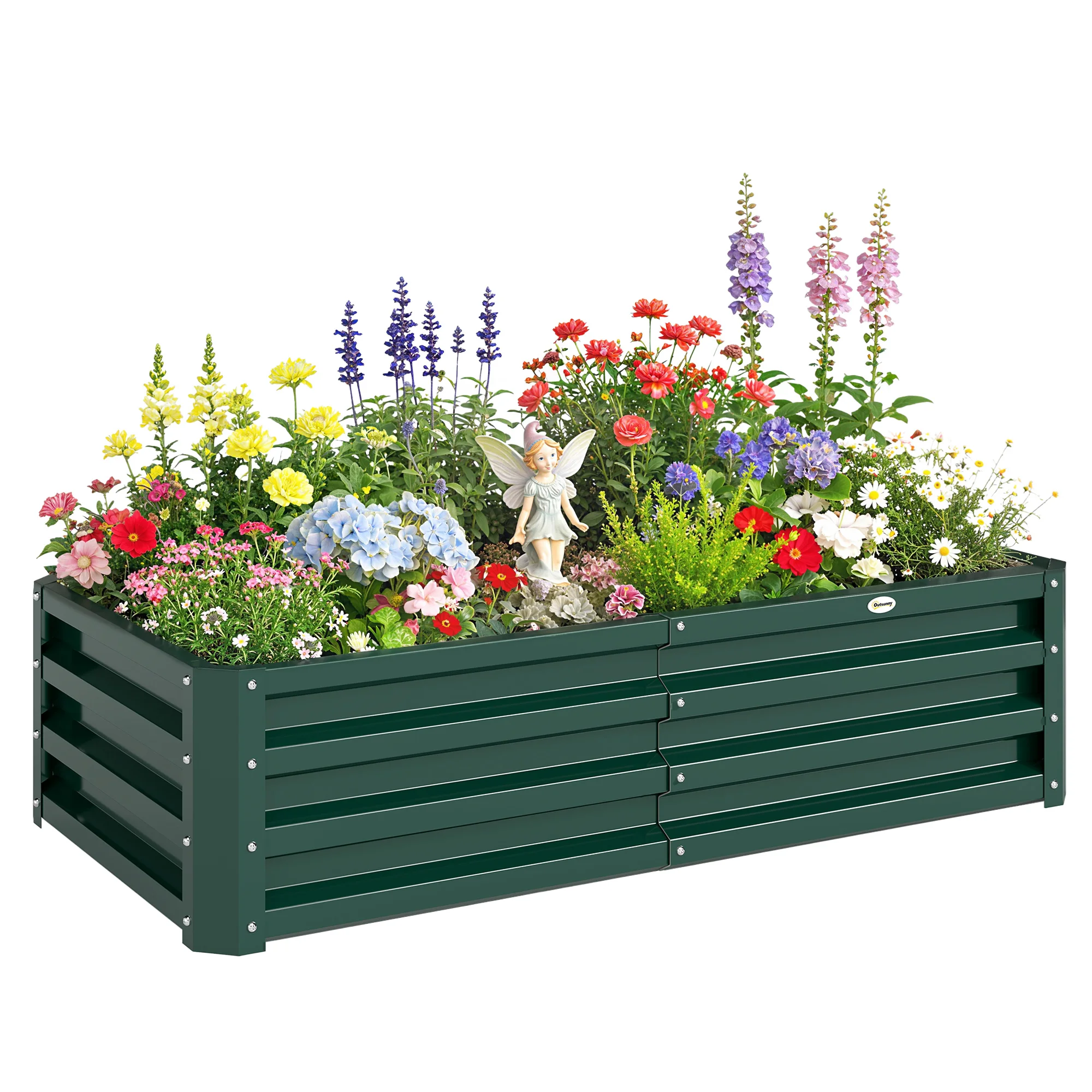 4' x 2' Raised Steel Garden Planter Bed for Vegetables, Herbs & Flowers, Grey