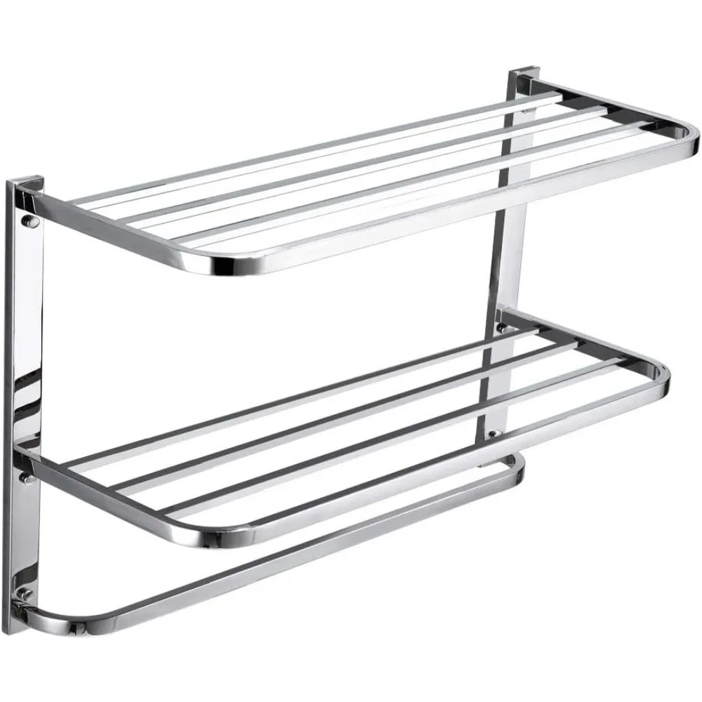 

Stainless Steel 3-Tier Bathroom Shelf with Towel Bars, Wall Mounted Rack, 29.25 Inches