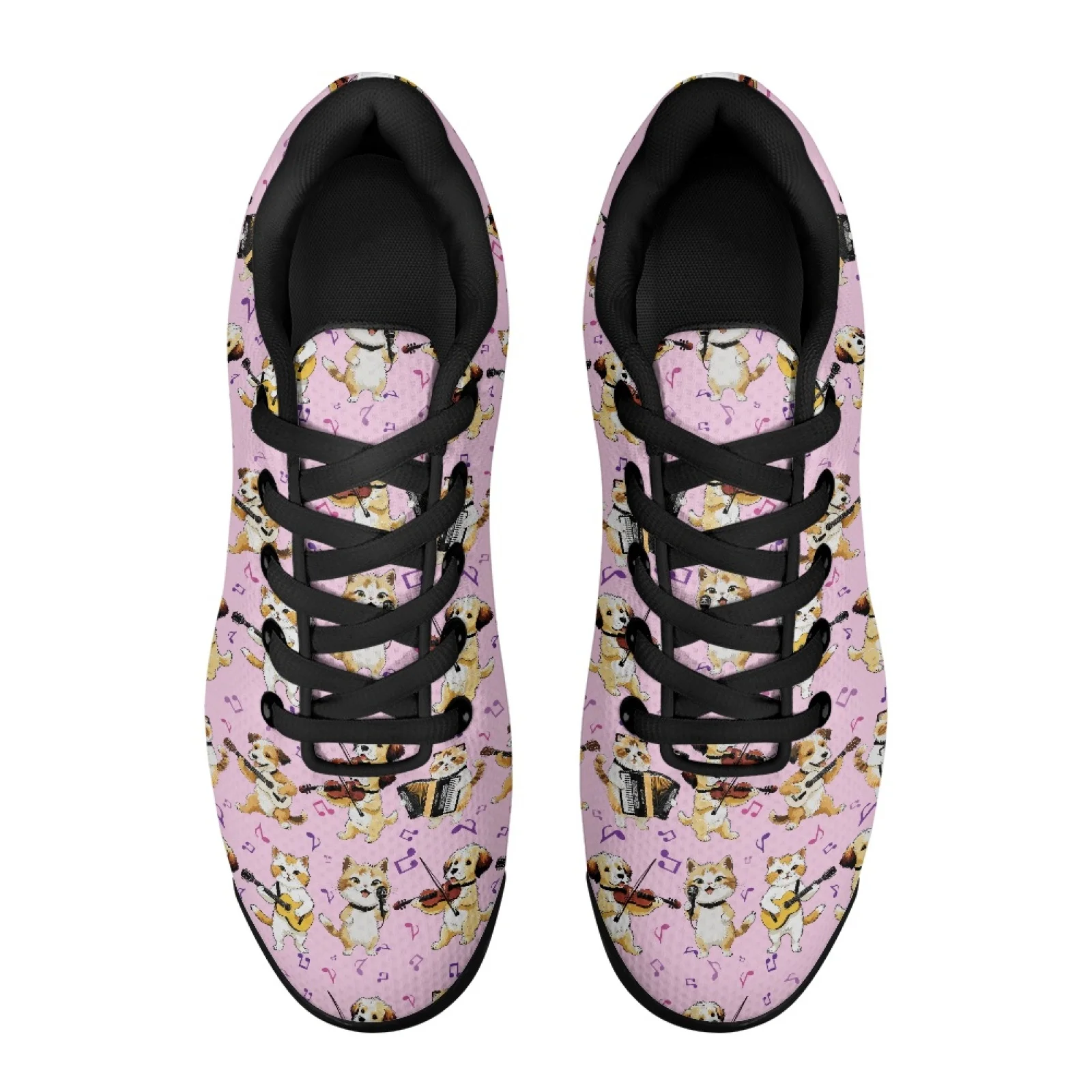 PENSTROLL Breathable Tennis Sneakers Comfortable Mesh Sneakers for Training Mens Music Cat Print