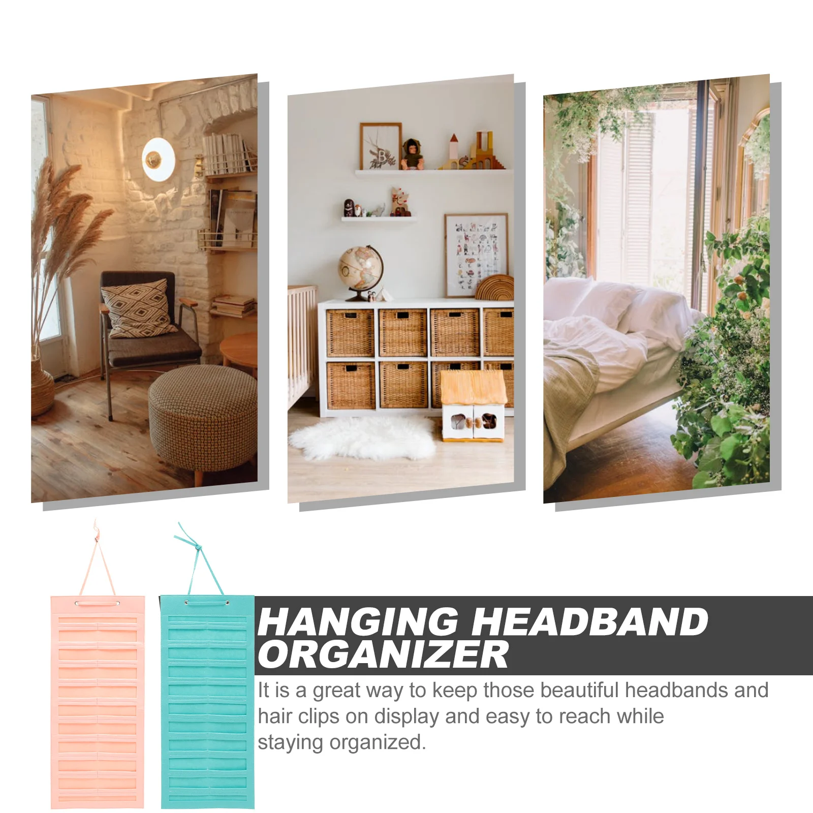 

2Pcs Hair Bow Holder Organizer Wall Hanging Hair Accessories Storage Rack for Headband Sunglasses Display Modern Elegant Bows