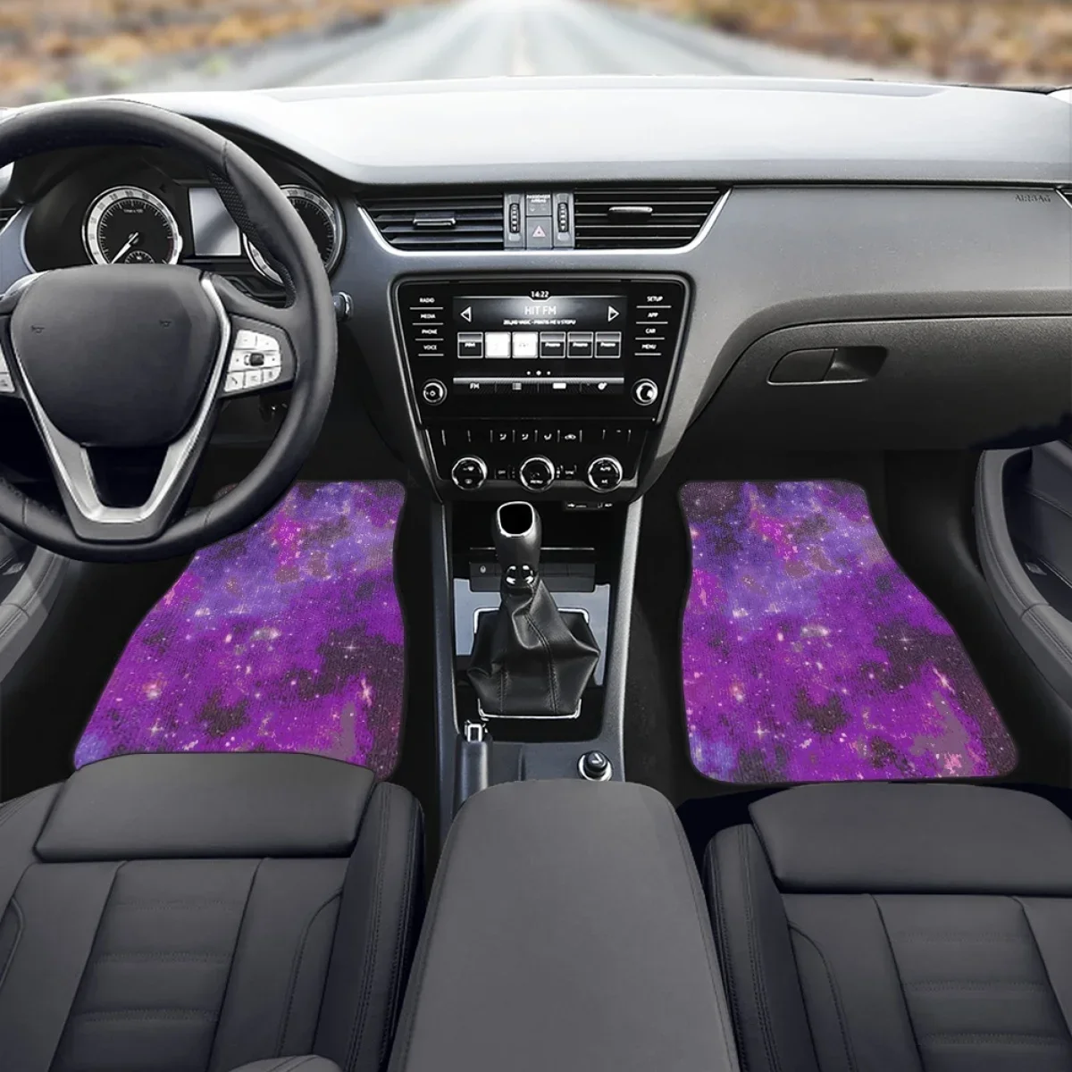 Purple Gradient Sky Design Car Floor Carpet Set of 4 Pcs Design Auto Interior Floor Mats Durable Front Carpets for Truck Sedan