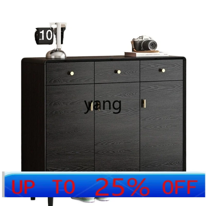 LTT solid wood shoe cabinet household door advanced sense door storage cabinet