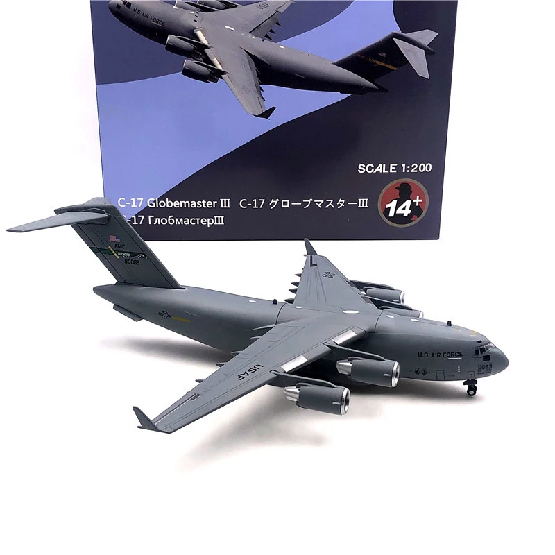 Wltk 1:200 Scale US Military C-17 Strategic Transport Combat Aircraft Model Simulation Static Ornaments Collection Souvenir