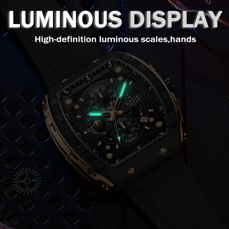 LIGE Top Brand Luxury Watches Men Sport 50M Waterproof Quartz Mens Watch Military Luminous Dive Wristwatch Male Reloj Homre 2024