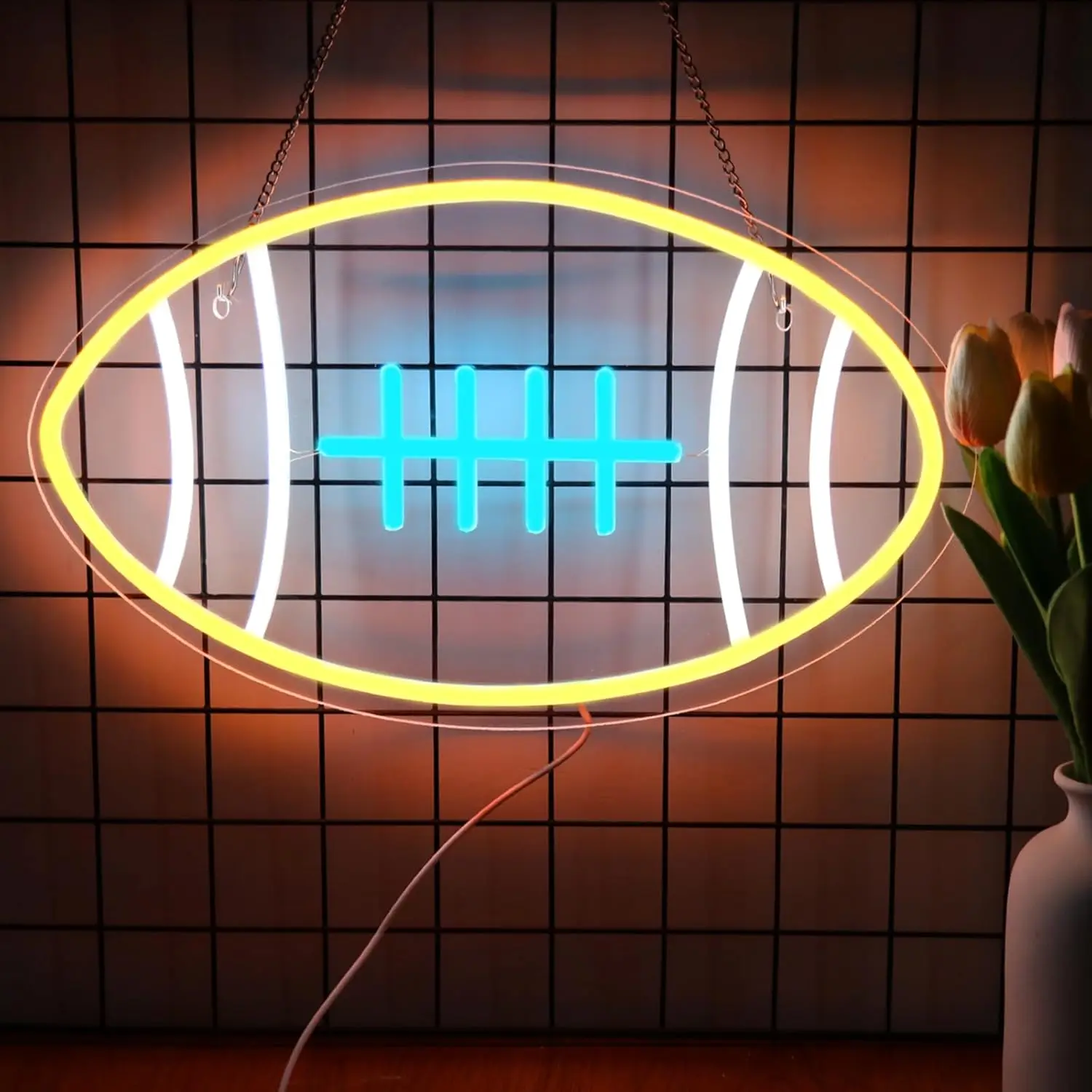 Football Neon Light Home Decor, Bedroom Decoration, LED Sign, -Powered Room Neon Light, Gym Decoration, Sports Neon Light