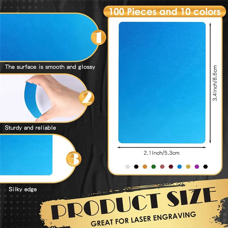 Multipurpose Engraving Card Colorful Aluminum Sheet Laser Engraving Business Card Multipurpose Engraving DIY Gift Cards