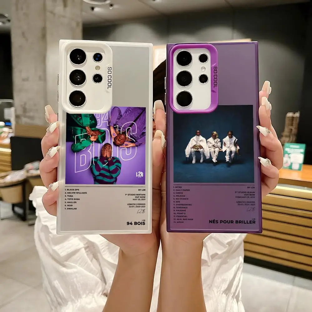L-L2B Rapper Phone Case For Samsung Galaxy S25 S24 S23 S22 S21 Ultra Plus Laser Hard Colorful Matte Shockproof