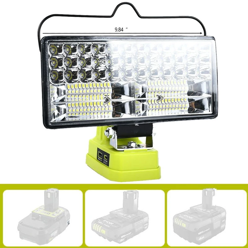 LED Work Light for Ryobi 18V Battery, 6500LM Cordless Light Rechargeable Jobsite Flashlight,For Car Repair, Hiking, Camp
