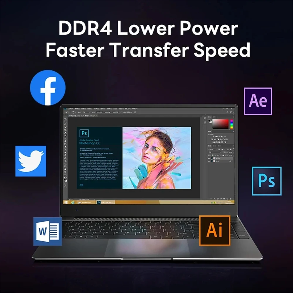 Imagem -04 - Computador Portátil com Windows 11 16gb Ram 1tb Ssd Intel Celeron N5095 Resolução 1920*1080 14.1 Pol Office And Study Novo 2024