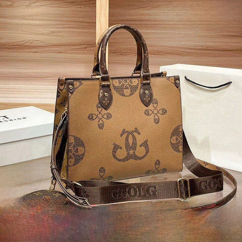 

Large Capaci Leather Tote Bag Women's Single oulder Crossbody Bag Vintage Artistic Sle Printed Soft Handle Casual Leisure