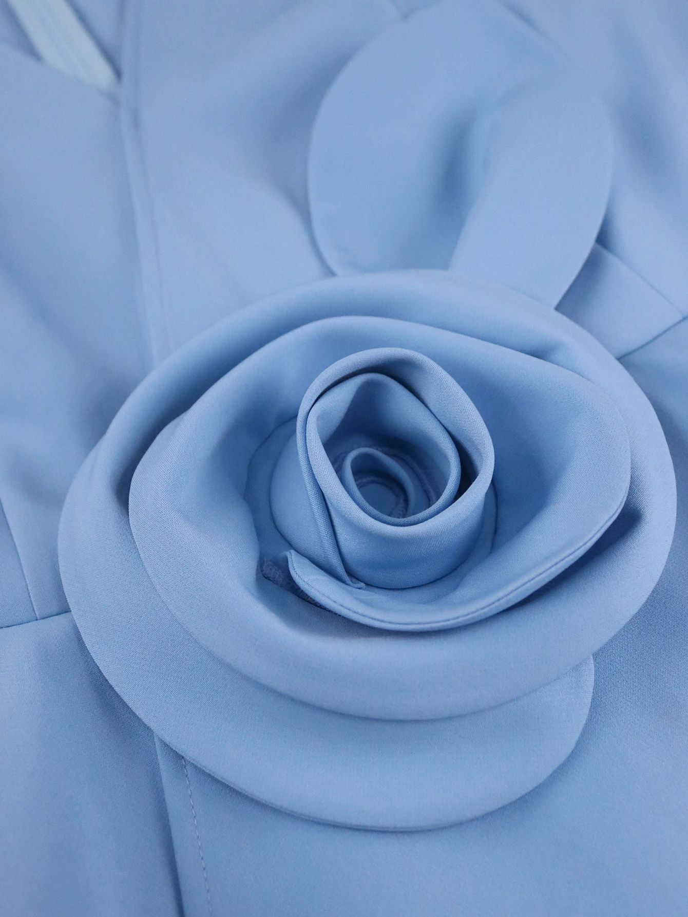 Women Blue Dresses Elegant A Line Tulle 3D Flower V Neck Peplum Belly Cover Party Plus Size Curve Female Fashion Wedding Guest